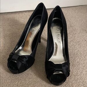 White House Black Market Black Satin Stiletto Heels